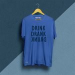 Drink Drank Drunk Solid Blue Unisex Printed Tshirt