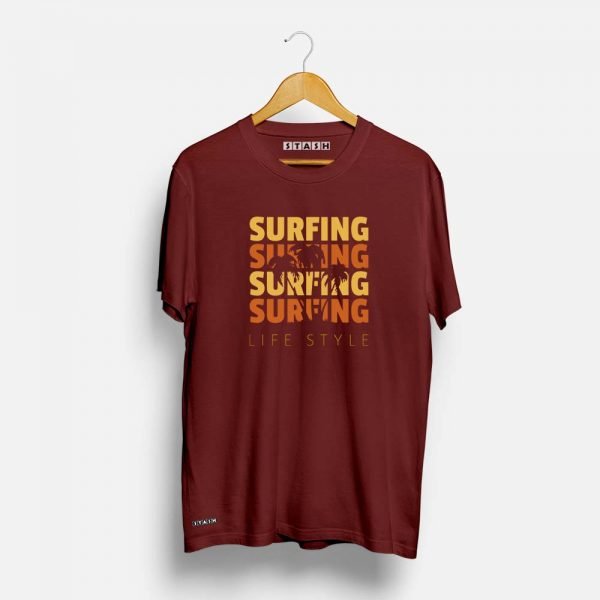 Surfing Maroon Tshirt